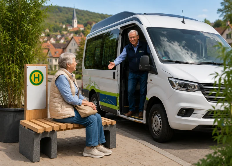 Bürgerrufverkehr Zustieg an der Steig-Zu-Bank